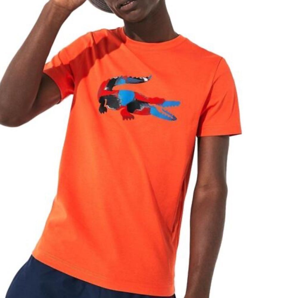 Lacoste Sport Croco Camo Orange Herren T-Shirt L